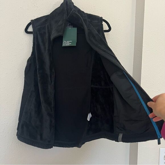 L.L. Bean Luxe Fleece Long Vest in Black NEW Size XS - Picture 6 of 9